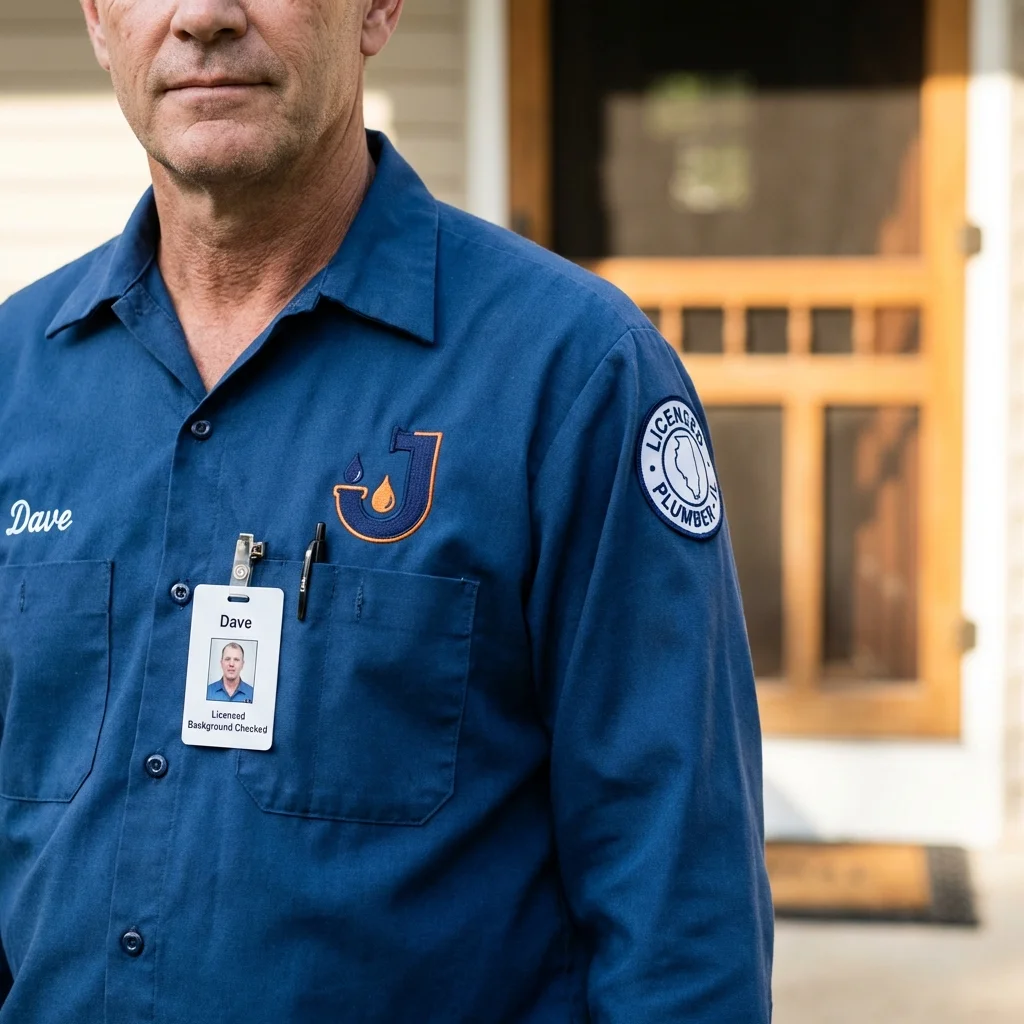 Licensed plumber showing ID badge in Graysville, TN