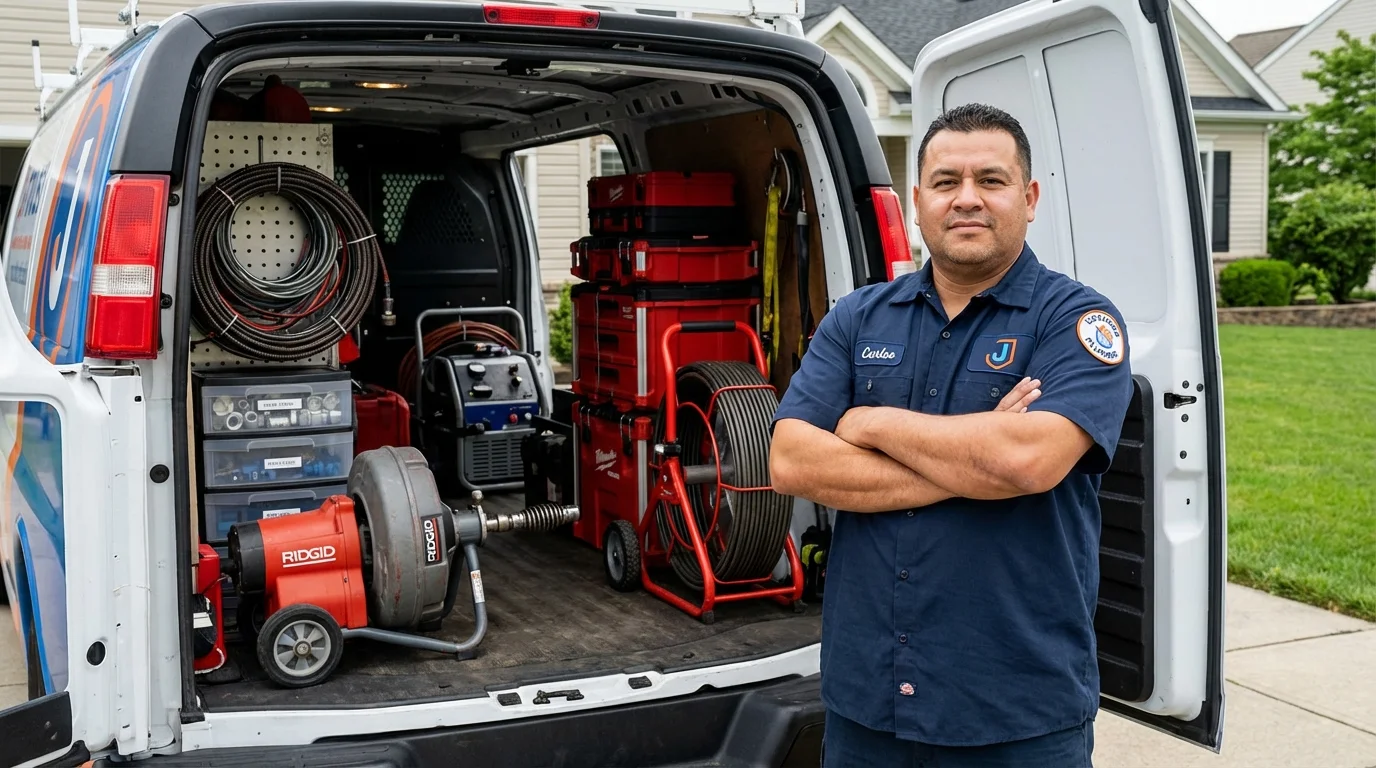 Professional drain cleaning equipment and Johns Plumbing LLC plumber in Graysville