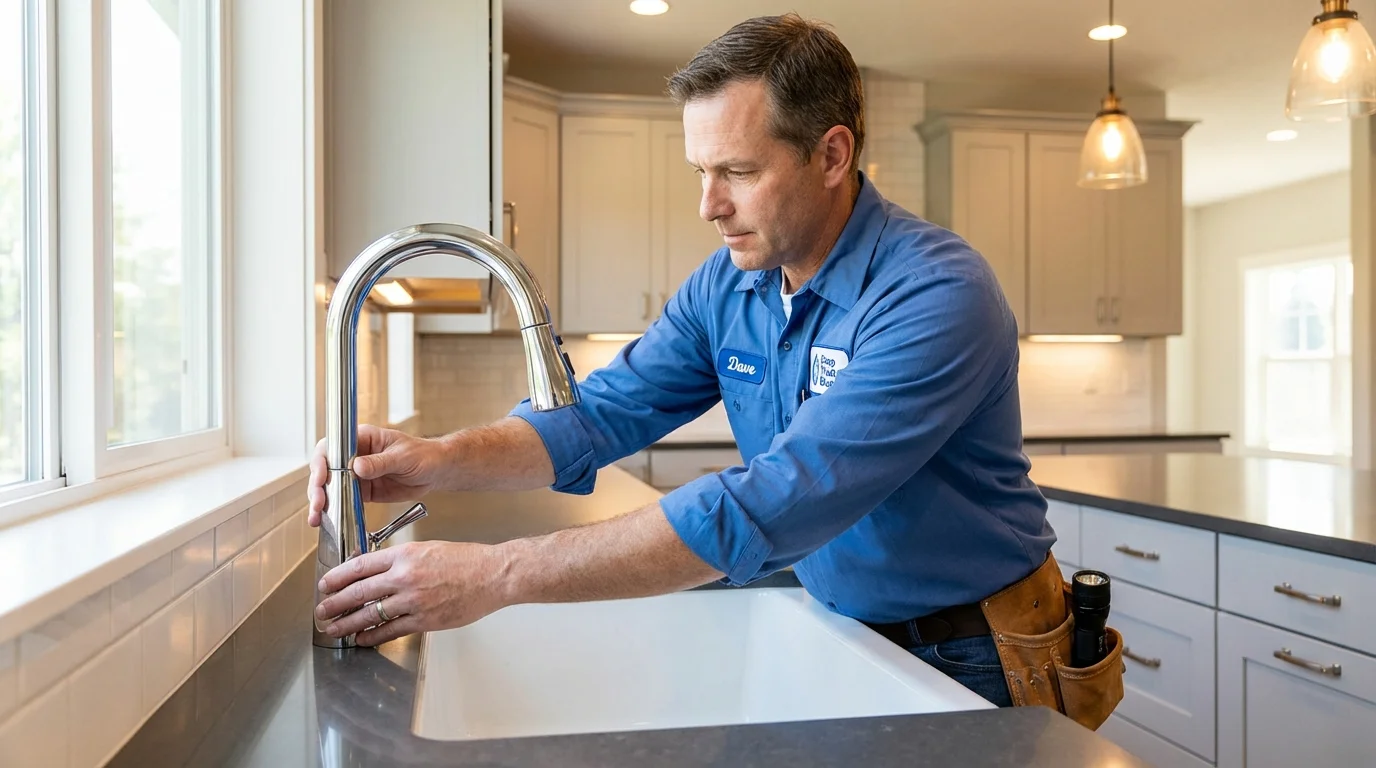 Kitchen faucet installation by Johns Plumbing LLC in Graysville